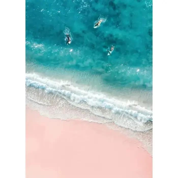 Affiche d'art rose plage océan