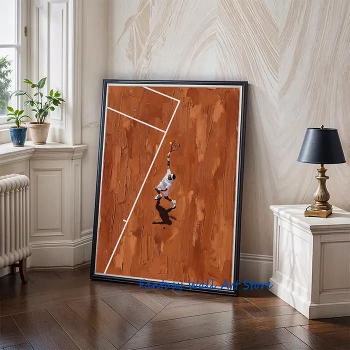 Affiche de tennis, peinture sur toile inspirée de la légende du sport