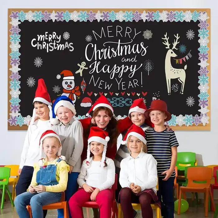Autocollant décoratif de bordure de bonbons de noël