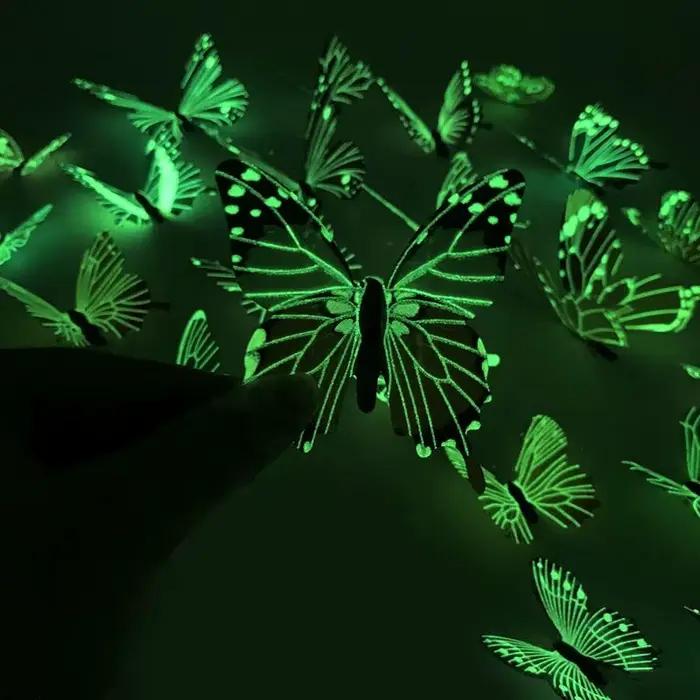 Autocollant mural créatif papillon lumineux 3D