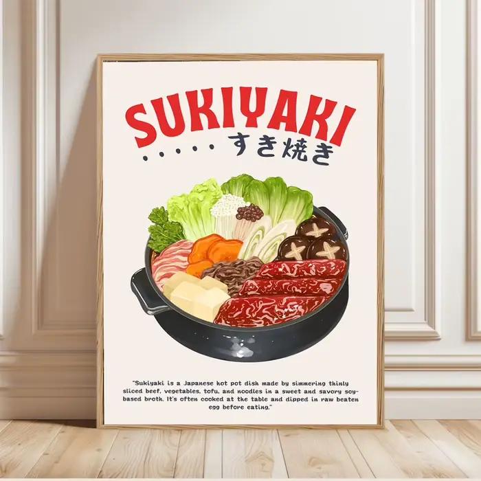 Affiche d'illustration de la cuisine japonaise