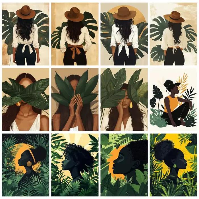 Peinture photo personnalisée par numéros pour femmes