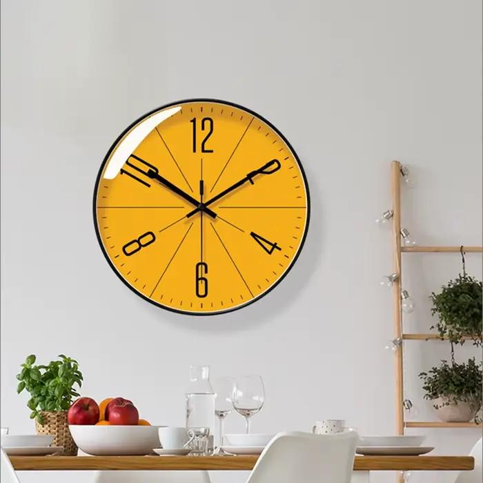Horloge murale atomique à piles ronde analogique moderne