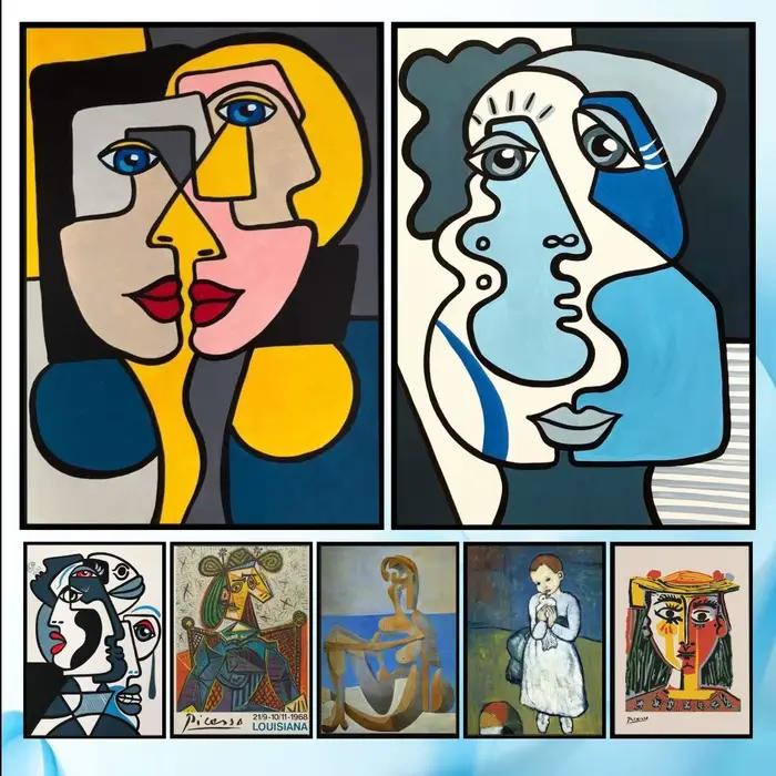 Peinture sur toile 2D, affiche d'art abstrait Picasso