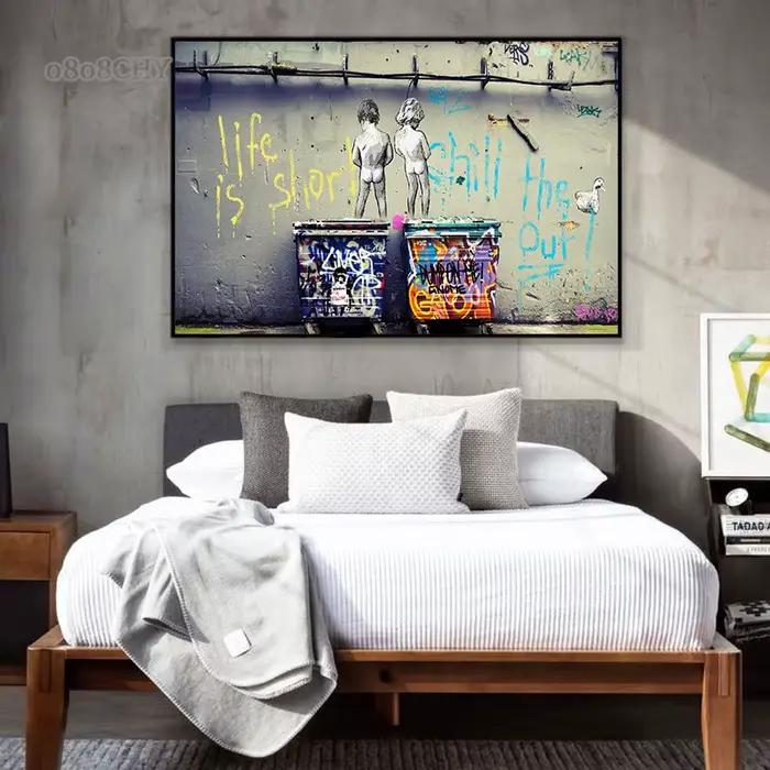 Art mural de rue abstrait moderne
