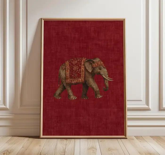 Impression de motif d'éléphant indien