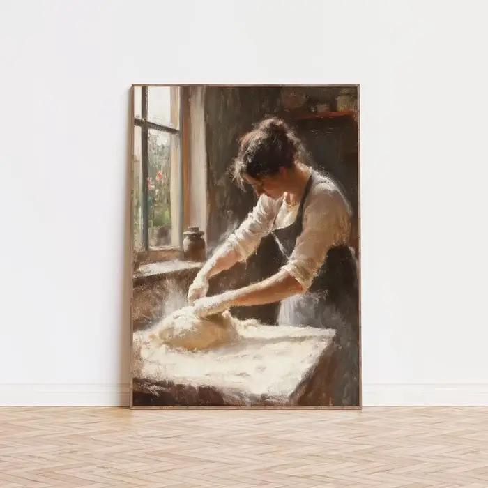 Affiches et imprimés de peinture de cuisine de femme française