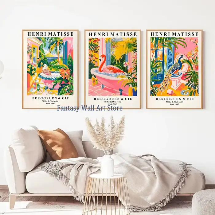 Affiche d'animaux Matisse dans la salle de bain