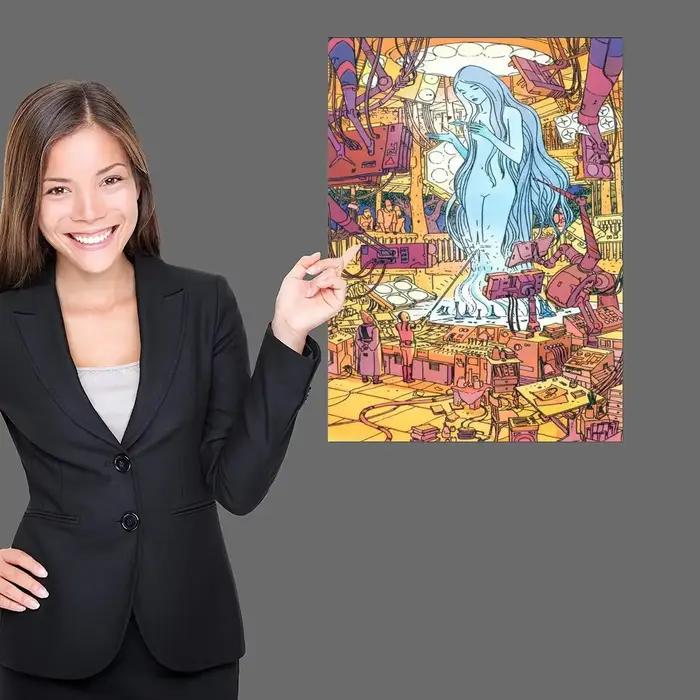 Peinture sur toile de jeu vidéo Moebius Cartoonist Anime