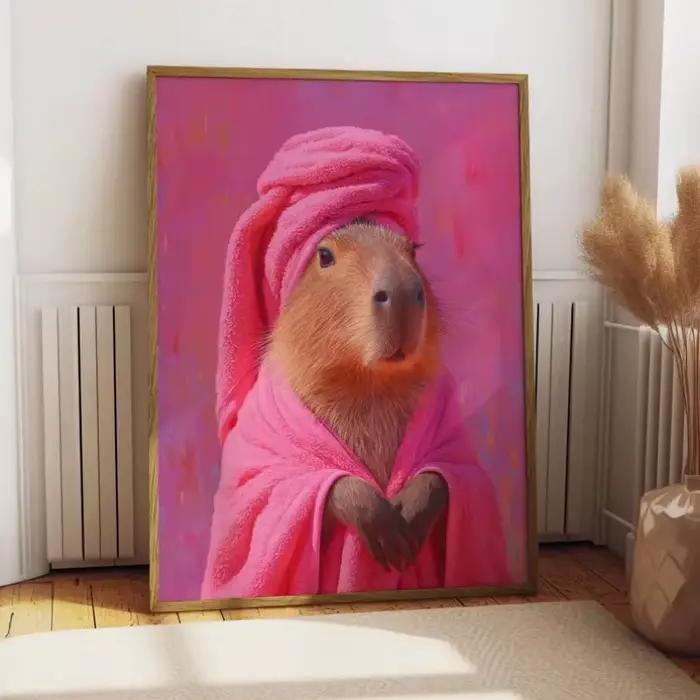 Affiche d'animaux colorés et éclectiques