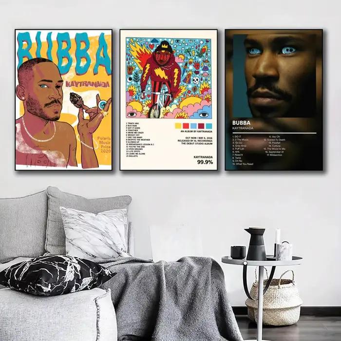 Affiche murale moderne sur toile avec peinture et calligraphie Singer K-KAYTRANADA