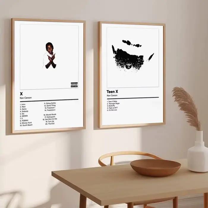 Peinture Calligraphique Moderne du Célèbre Chanteur K-Ken Carson – Affiche sur Toile