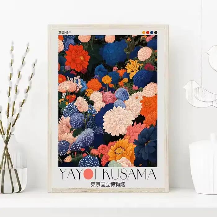 Affiche de musée botanique de Tokyo inspirée du Yayoi Kusama japonais