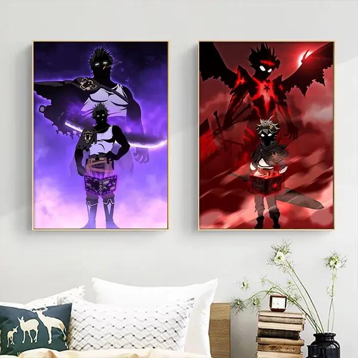 Peinture sur toile de figure d'anime noir Everver japonais