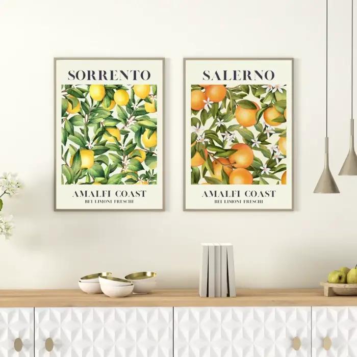Art mural de fruits de Santorin italien