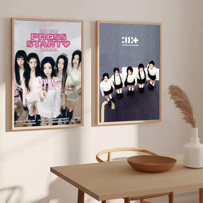 Affiche Kpop I-ILLIT célèbre, impression d'art mural esthétique moderne pour salon, chambre à coucher, bureau, décoration de la maison, cadeau, art tendance