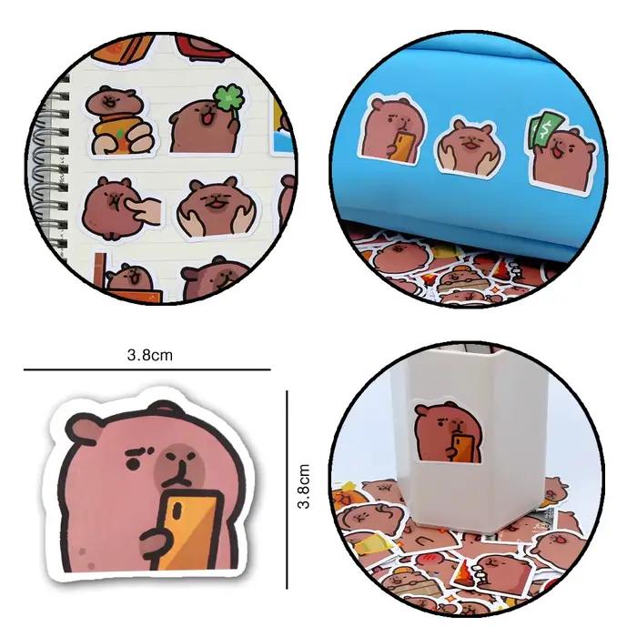 10/50/100 pièces Capybaras autocollants dessin animé mignon décalcomanies jouet papeterie guitare téléphone vélo ordinateur portable bagages voiture Graffiti enfants autocollant