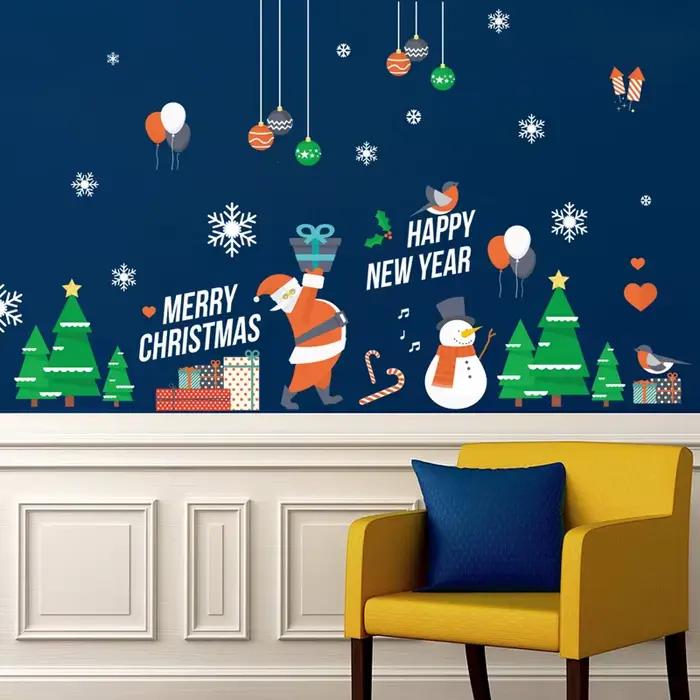 Autocollants muraux Joyeux Noël/Chaudes fêtes du Nouvel An