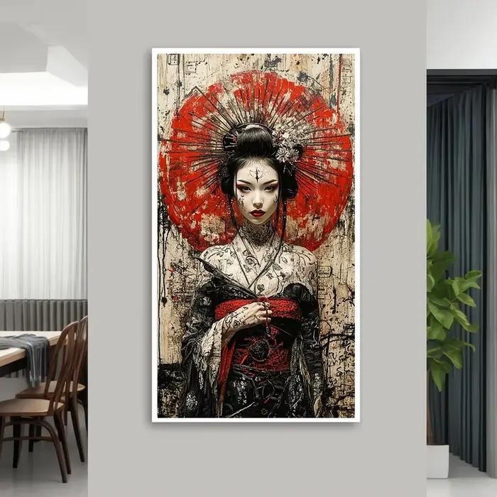 Peinture de Geisha japonaise abstraite pour femme