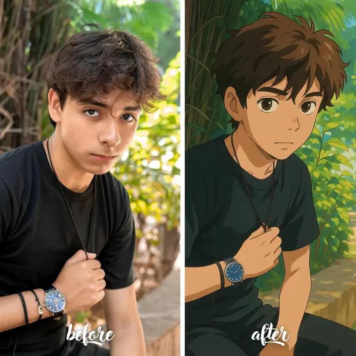 Portrait personnalisé de style Ghibli
