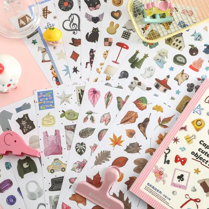 50 feuilles d'autocollants vintage et esthétiques