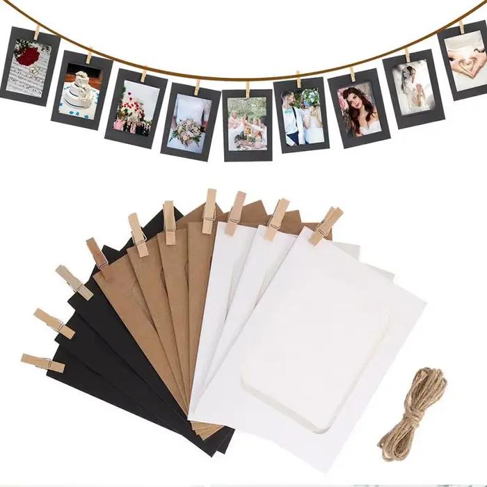 Cadre Photo Mural en Papier avec Clips de 3 Pouces, 10 Pièces