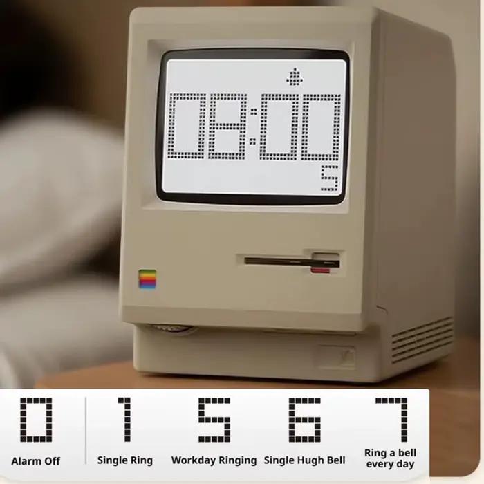 Maclock créatif rétro horloge alarme intelligente