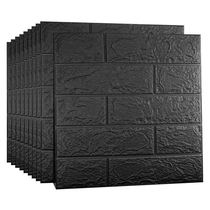Autocollant de papier peint mural 3D avec mousse imperméable auto-adhésive