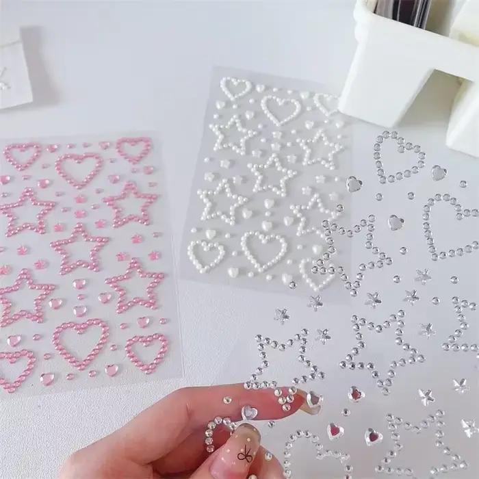 Autocollants 3D étoile coeur cristal pour enfants