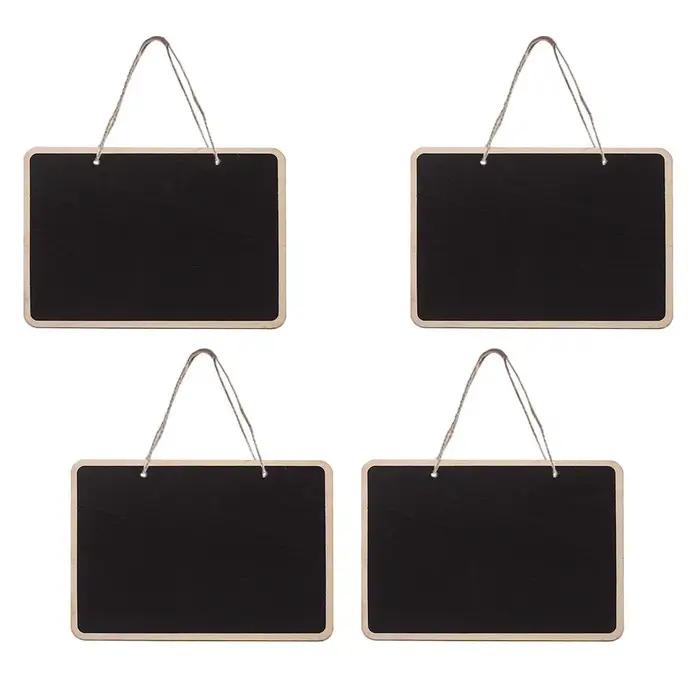 Tableau noir en bois d'arate Double face suspendu, 4 pièces
