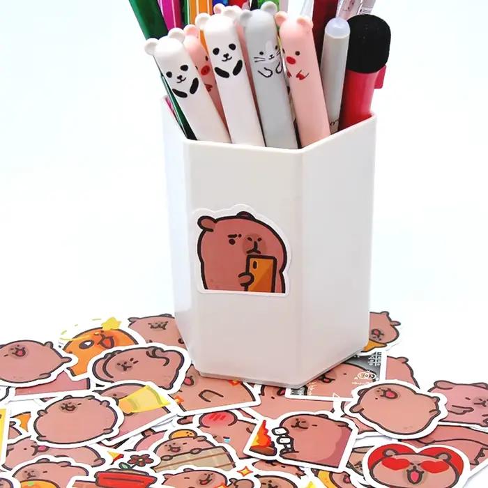 10/50/100 pièces Capybaras autocollants dessin animé mignon décalcomanies jouet papeterie guitare téléphone vélo ordinateur portable bagages voiture Graffiti enfants autocollant