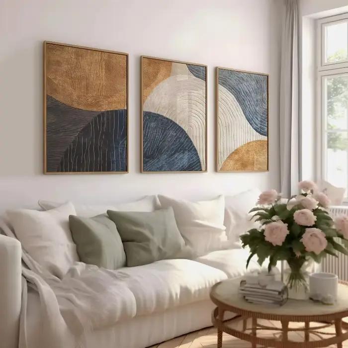 Ensemble d'art triptyque Japandi