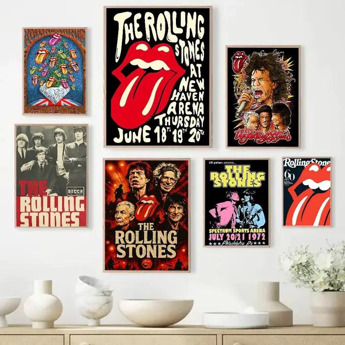 Affiche autocollante DIY du groupe de rock The Rolling Stones