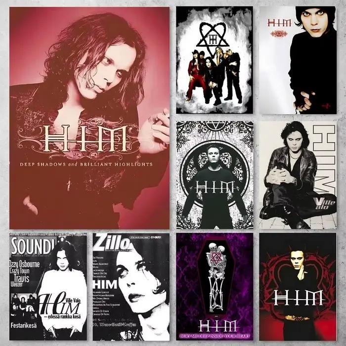 Affiche vintage classique du groupe Rock H-HIM