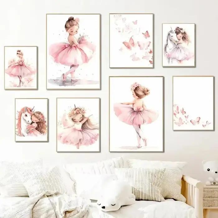 Affiche de ballerine rose