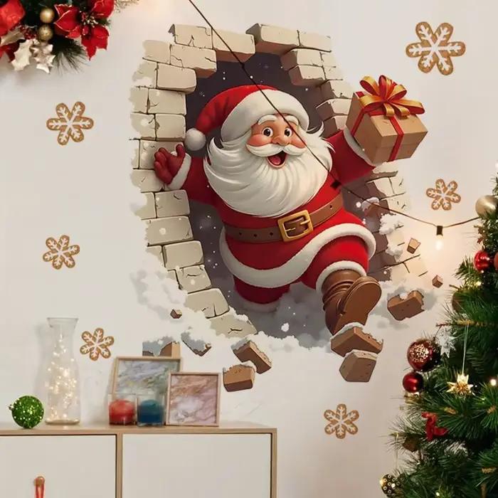 Autocollant mural du père noël