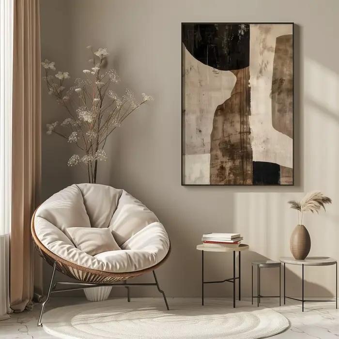 Affiche sur toile abstraite Wabi Sabi japonaise