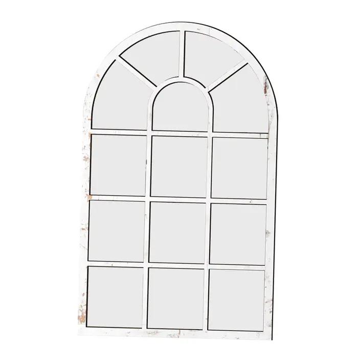 Miroir mural arqué en forme de vitre de fenêtre, miroir décoratif pour salon, chambre, salle de bain, décoration de maison de style ferme