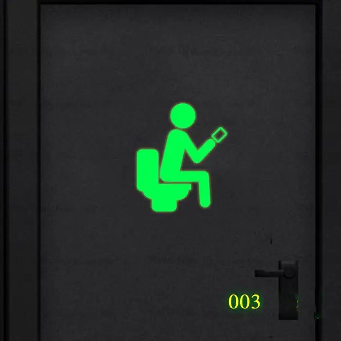 Autocollant mural lumineux pour porte de toilettes