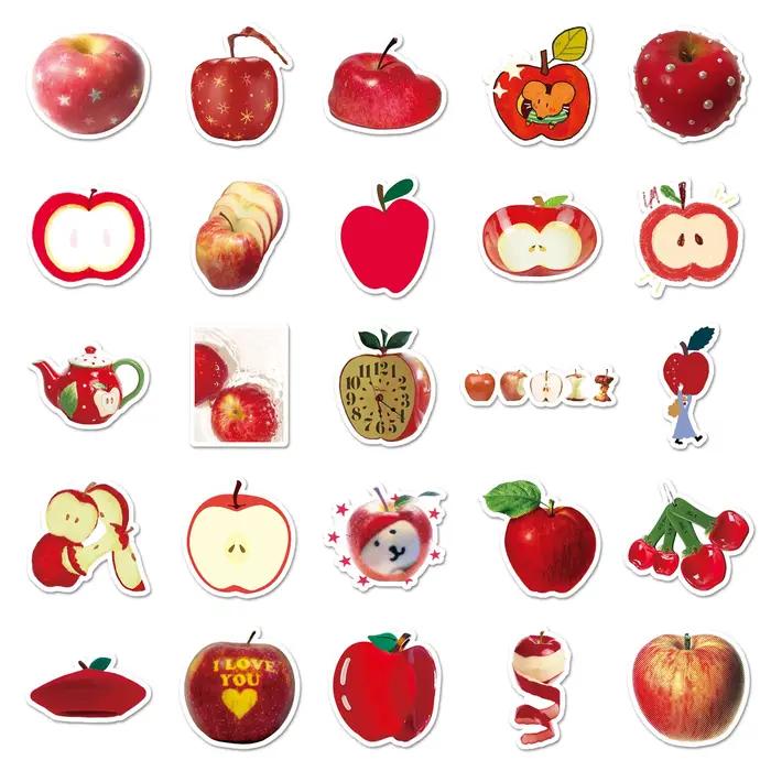 10/50 PIÈCES Apple Graffiti Autocollants Fruits Dessin Animé Décoration BRICOLAGE Réfrigérateur Bagages Ordinateur