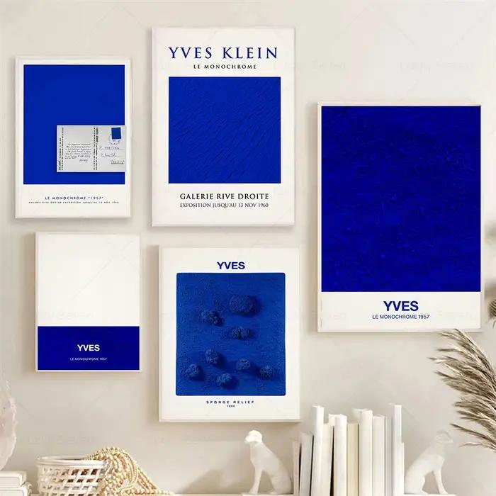 Affiche d'exposition de couleur bleue Pop