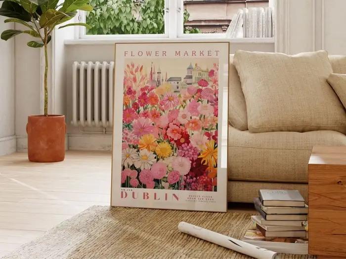 Affiche du marché des fleurs de Dublin