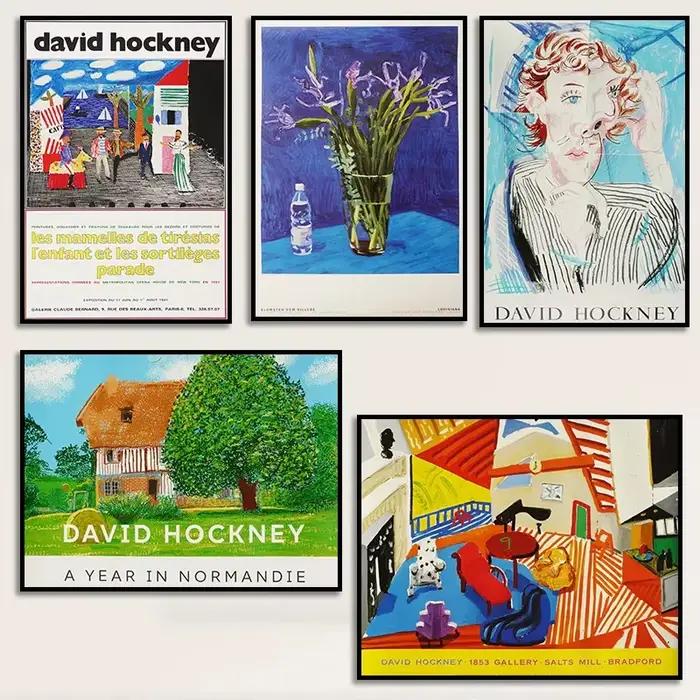 David Hockney exposition originale une année en Normandie maison arbre Art moderne affiche toile peinture mur