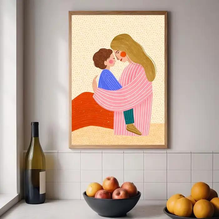 Affiche moderne mère et enfant