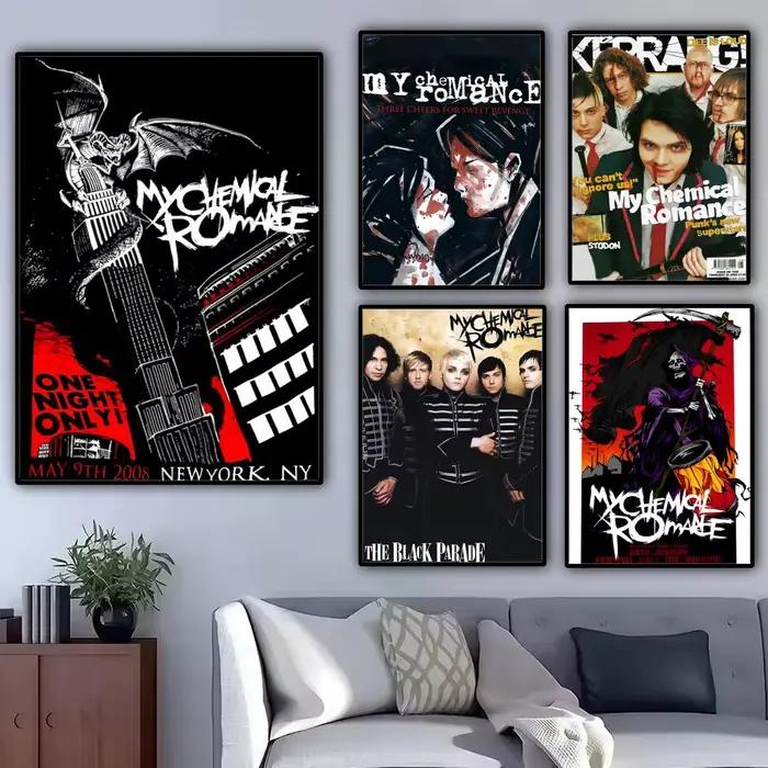M-My C-chimique r-romance affiche moderne et élégante stickers muraux pour la décoration intérieure salon dortoir mur Art