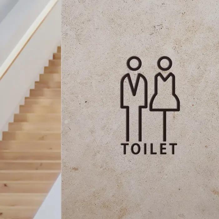 Autocollant de porte de Wc pour hommes et femmes