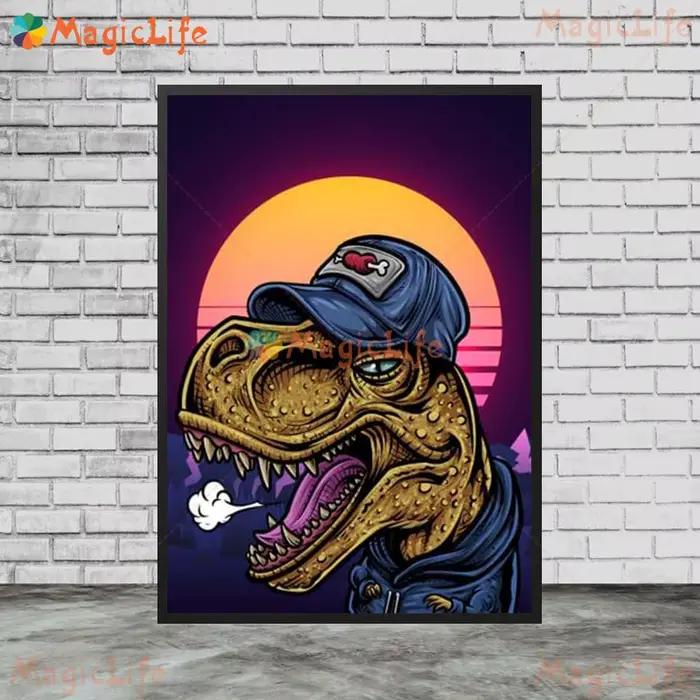 Affiches de dinosaures jurassiques couleur dessin animé dinosaure