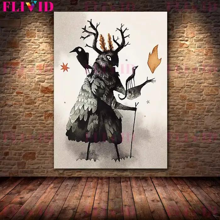 Toile d'art murale de la maison hantée du fantôme blanc
