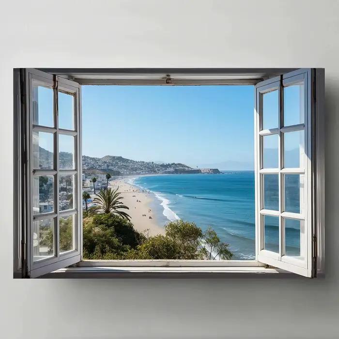 Peinture sur toile avec vue sur la plage