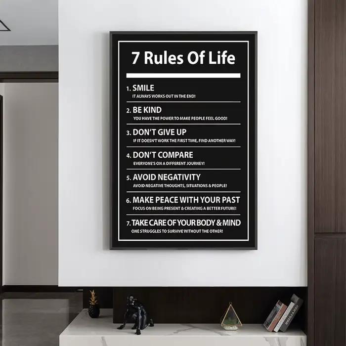 7 règles de vie: lettres inspirantes